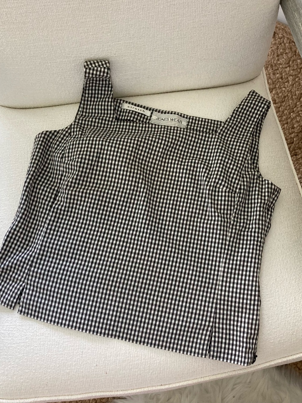 Cotton Gingham Tank Square-Neck Jones Wear